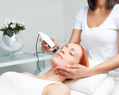 Radiofrequency skin handpiece in use at the Leeds studio
